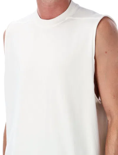Rick Owens Relaxed Sleeveless Crew Neck Top In White