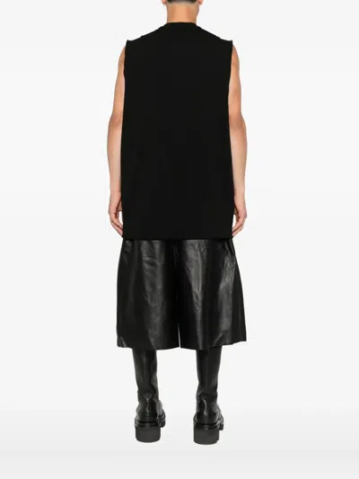 Rick Owens Sleeveless Crew Neck T-shirt With Round Shape