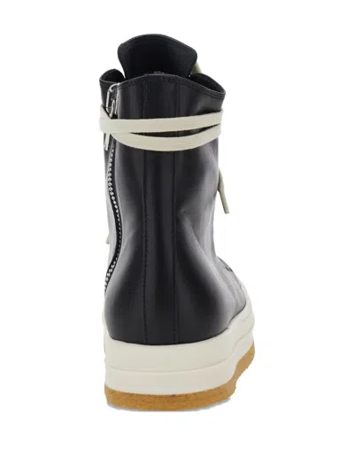 Rick Owens Leather Sneakers In Black