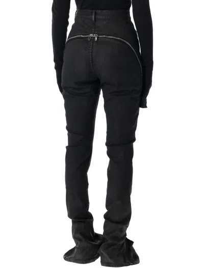 Rick Owens Drkshdw Bolan Bootcut Black Waxed Jeans In Black