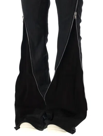 Rick Owens Drkshdw Bolan Bootcut Black Waxed Jeans In Black