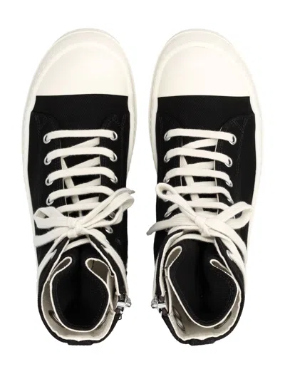 Rick Owens Shearling Sneakers In Black