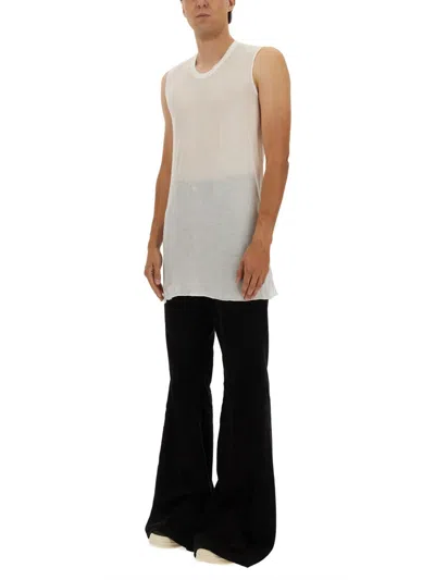 Rick Owens Sleeveless Top With Gradient Effect And Relaxed Fit In White