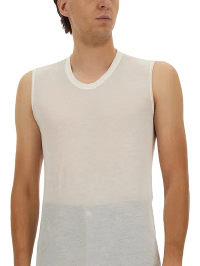 Rick Owens Sleeveless Top With Gradient Effect And Relaxed Fit In White