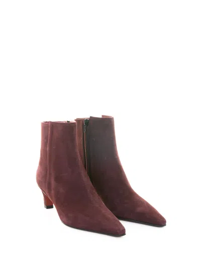 Roberto Festa Plum Suede Ankle Boot In Purple
