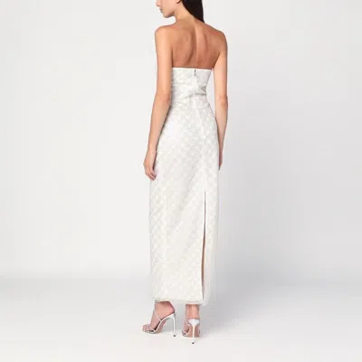 Rotate Birger Christensen Long Cream-colored Dress With Sequins