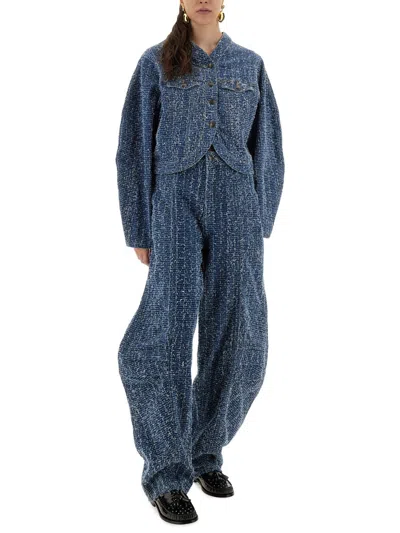 Rotate Birger Christensen Rotate Birgerchristensen Wide Denim Trousers In Blue