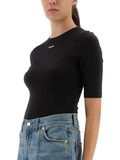 Rotate Birger Christensen Rotate Birgerchristensen Tshirt With Logo In Black