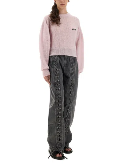 Rotate Birger Christensen Rotate Birgerchristensen Wool Puff Sweater In Pink