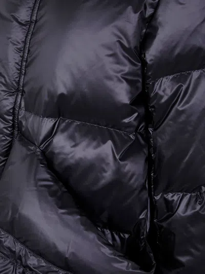 Sacai Black Hooded Short Padded Puffer Jacket In Blue