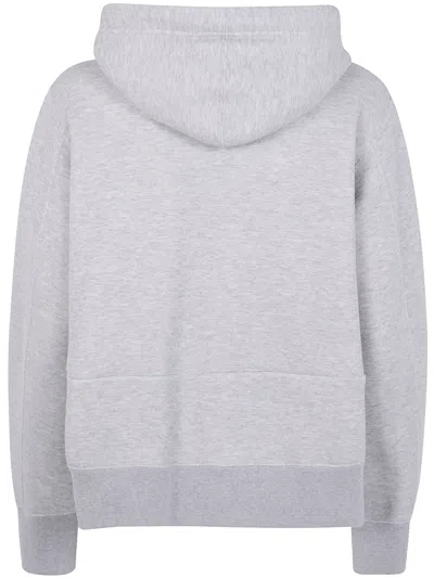 Sacai Sponge Zip-front Pocket Hoodie In Gray