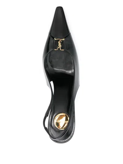 Saint Laurent Women Babylone Breteuil Open Back Pump In Smooth Leather In Black