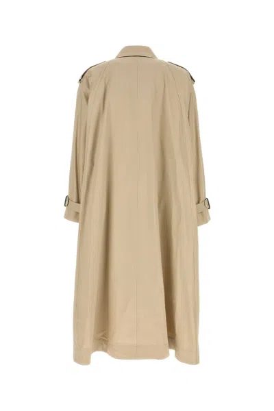 Saint Laurent Beige Point Collar Trench Coat In Neutral