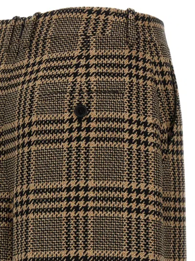 Saint Laurent Black Prince Of Wales Trousers In Gray