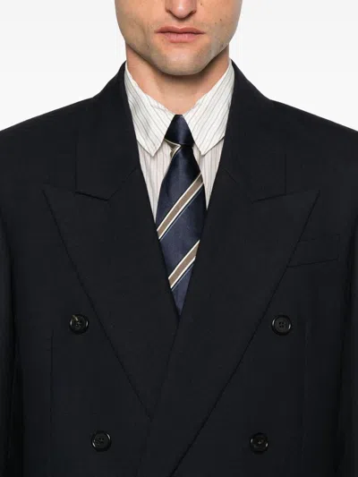 Saint Laurent Double-breasted Navy Blue Wool Jacket