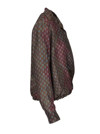 Dries Van Noten 01160-cedal 2127 Argyle Tie Motif Printed Silk Habotai Shirt Shirts Bordeaux In Multi