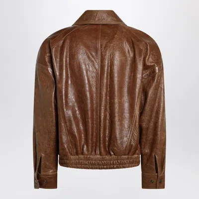Saint Laurent Aged Lambskin Bomber Jacket