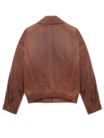 Saint Laurent Aged Lambskin Bomber Jacket