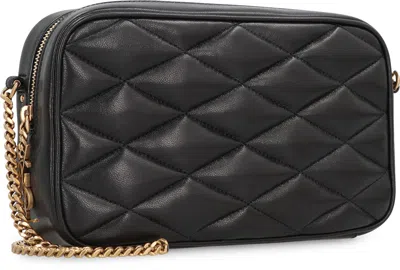 Saint Laurent Quilted Leather Camera Bag Small Leather Goods Black In Black