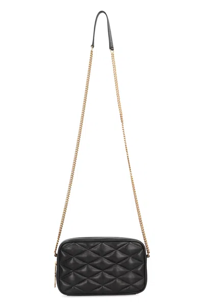 Saint Laurent Quilted Leather Camera Bag Small Leather Goods Black In Black