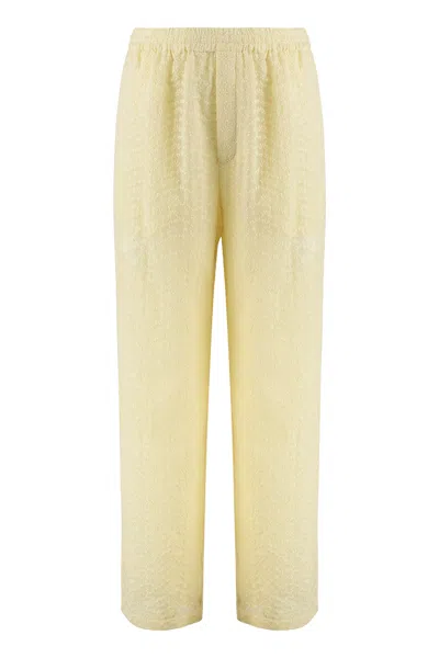 Saint Laurent Cotton Blend Pyjama Set With Collared Neck In Neutral