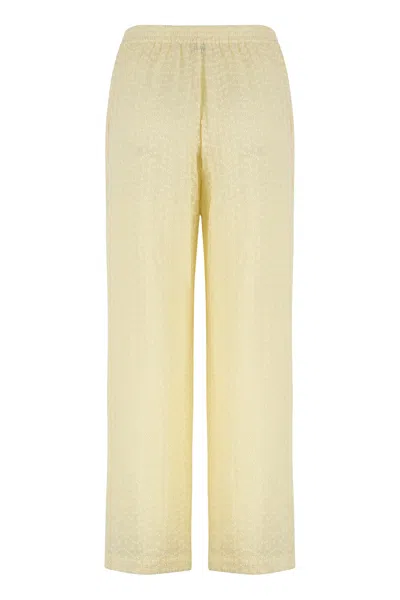 Saint Laurent Cotton Blend Pyjama Set With Collared Neck In Neutral