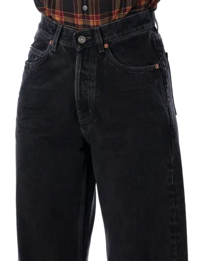 Saint Laurent V-waist Jeans With A Wide-leg Cut In Blue