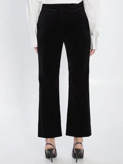 Saint Laurent Velvet Trousers Featuring Pockets In Black