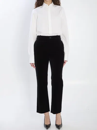 Saint Laurent Velvet Trousers Featuring Pockets In Black