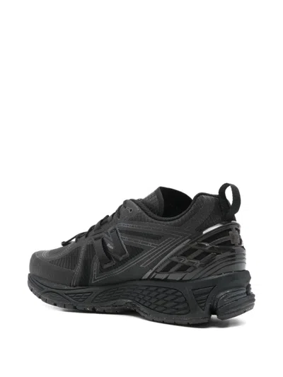 New Balance Mens Triple Black 1906 Brand-patch Leather And Mesh Low-top Trainers