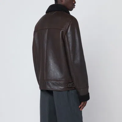 Salvatore Santoro Dark Brown Leather Jacket In Black