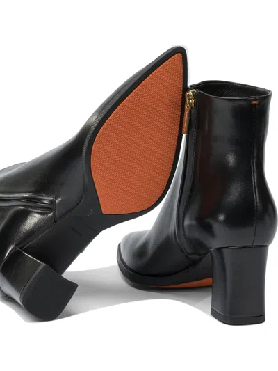 Santoni "estel" 65 Mm Ankle Boots In Black