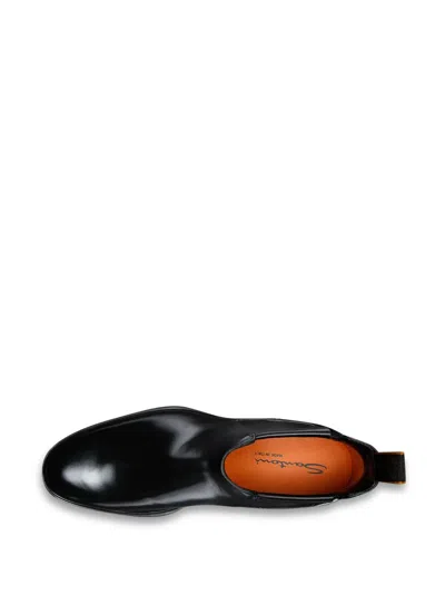 Santoni Easy Ankle Boots Made Of Leather In Black