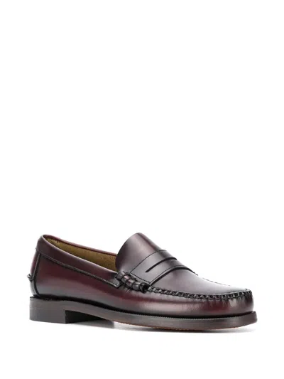 Sebago Leather Dan El Paso Loafers With Penny Strap In Brown