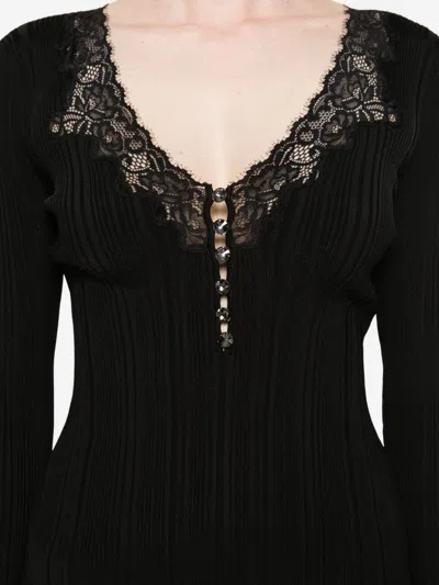 Self-portrait Self Portrait V-necked Sweater In Black