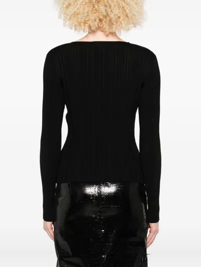 Self-portrait Self Portrait V-necked Sweater In Black