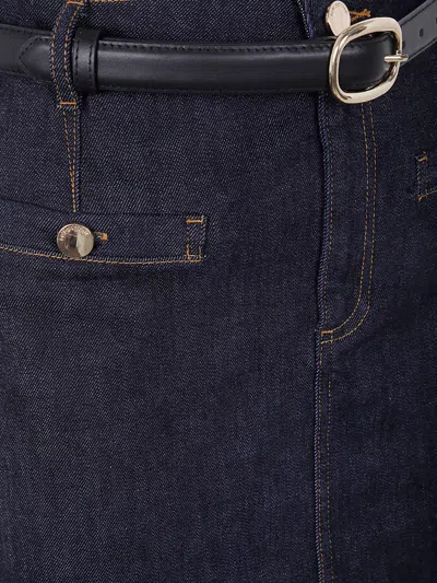 Self-portrait Denim Midi Skirt