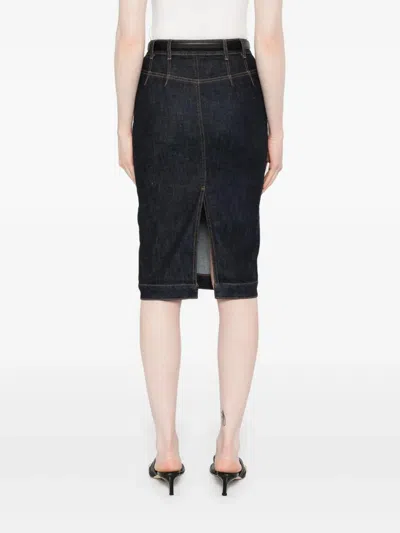 Self-portrait Denim Midi Skirt