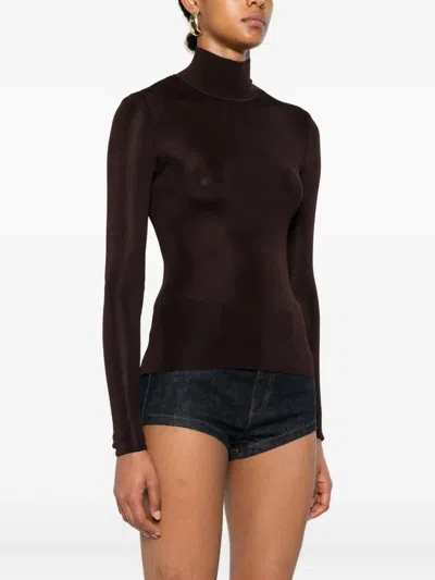 Self-portrait High-neck Ribbed Top