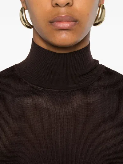 Self-portrait High-neck Ribbed Top