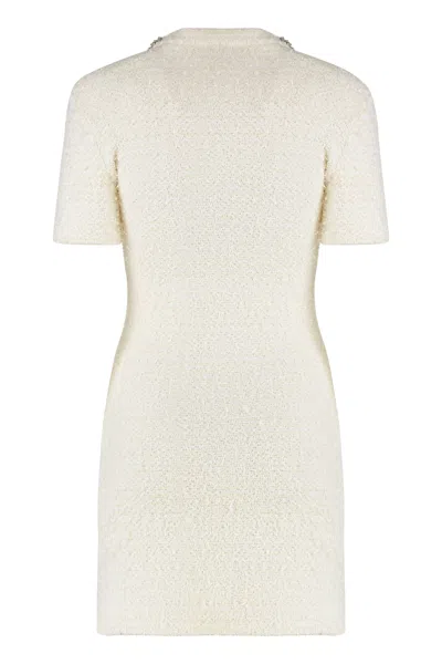 Self-portrait Short Knit Dress In Neutral