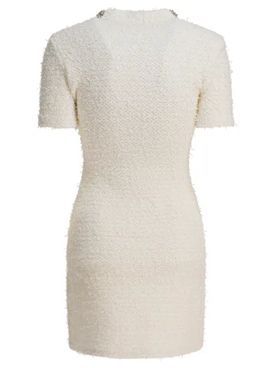Self-portrait Short Knit Dress In Neutral