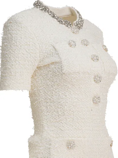 Self-portrait Short Knit Dress In Neutral