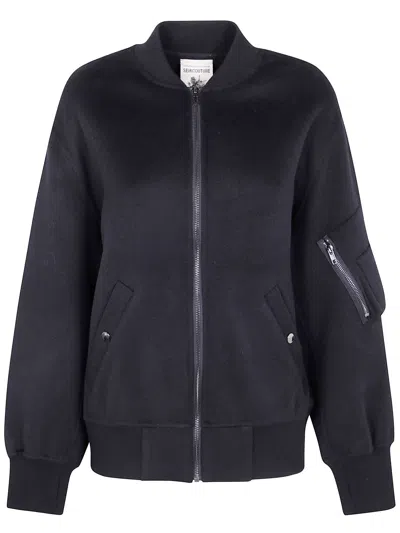 Semicouture Cuffed Hem Side Pockets Zip Pocket In Gray