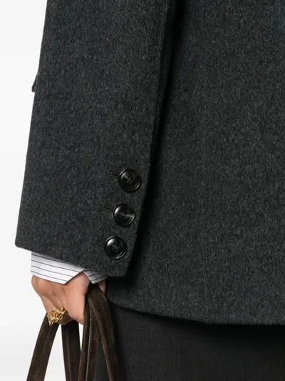 Semicouture Buttoned-up Flap-pocket Blazer In Black