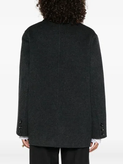 Semicouture Buttoned-up Flap-pocket Blazer In Black
