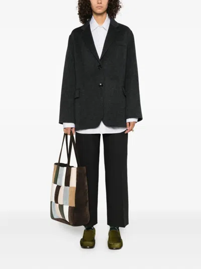 Semicouture Buttoned-up Flap-pocket Blazer In Black