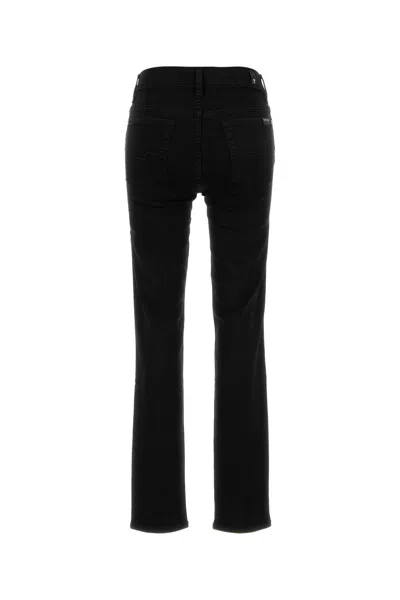 Seven Black Stretch Denim Bootcut Tailorless Jeans In Black
