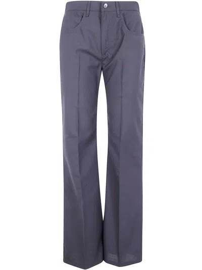 Seventy Flared Wool Trousers In Blue
