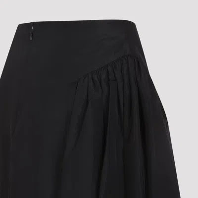 Simone Rocha High-waisted Midi Skirt With Gathered Pleats In Black